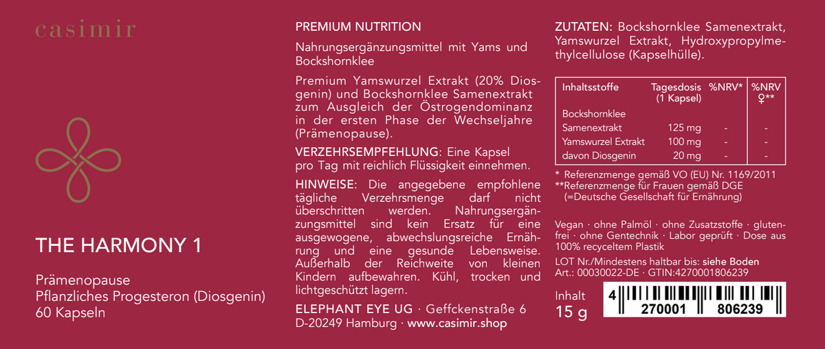 HARMONY 1 - YAMSWURZEL EXTRAKT
