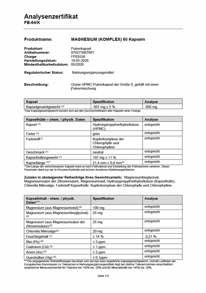 MAGNESIUM KOMPLEX 3-FACH FÜR FRAUEN